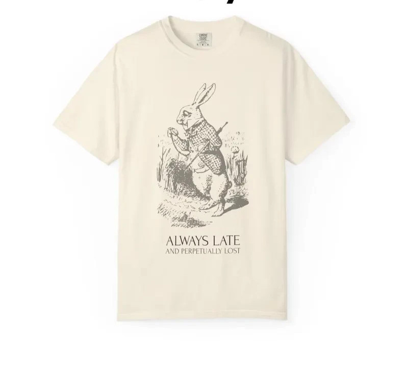 White Rabbit Shirt, Alice in Wonderland Tee, Book Lover Gift shirt gallery