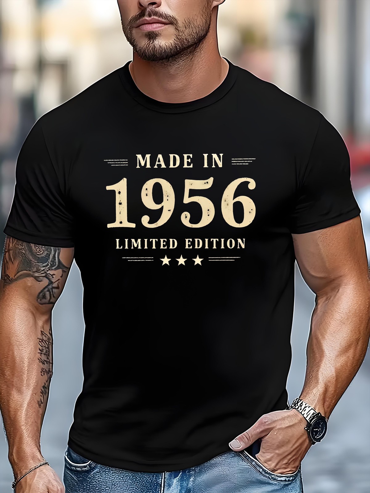 1956 Vintage Limited Edition Graphic T-Shirt Retro Year Star Design Tee gallery