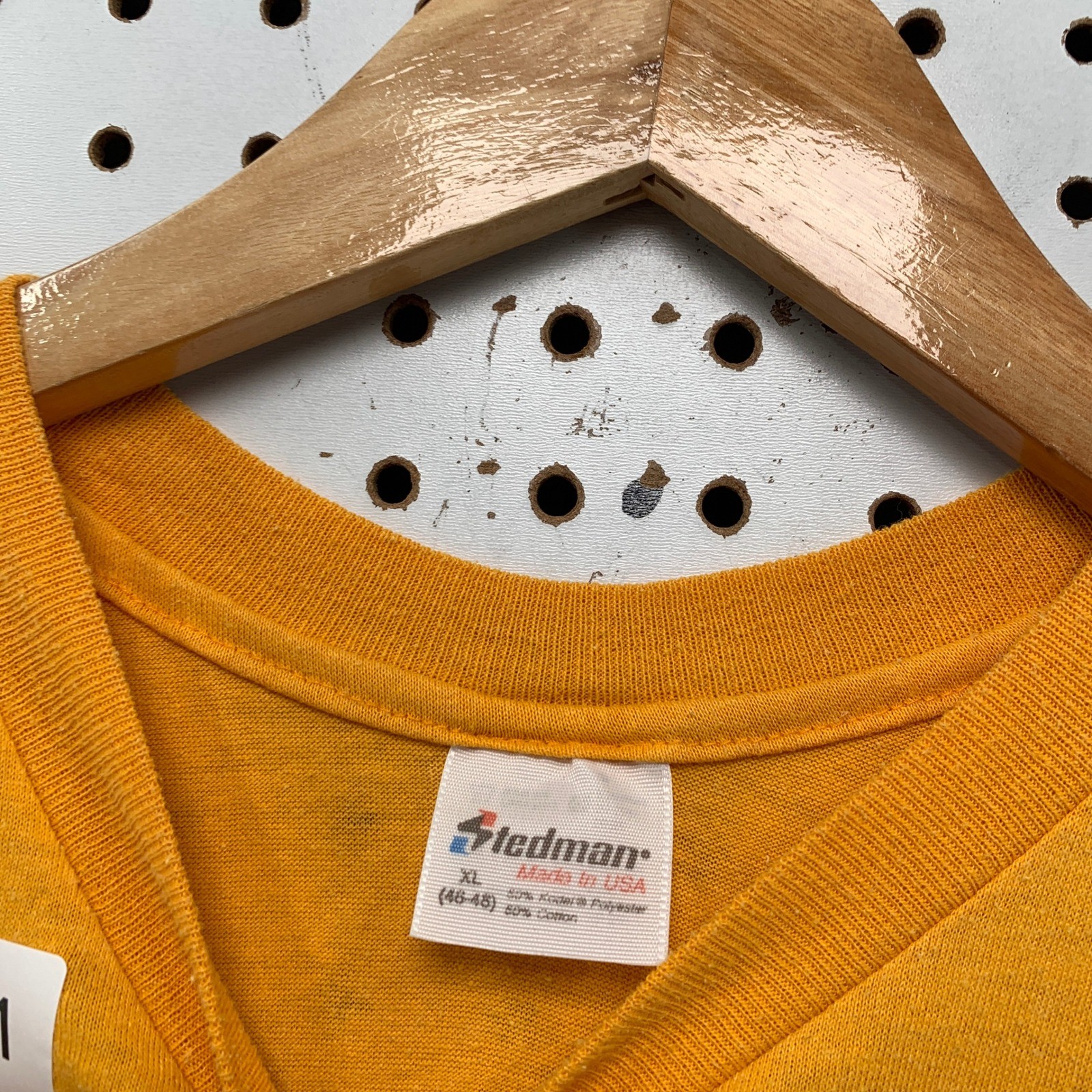 Vintage Stedman T Shirt Men XL Gold 80s Wormhoudt & Kempkes Clothiers Pella Iowa gallery