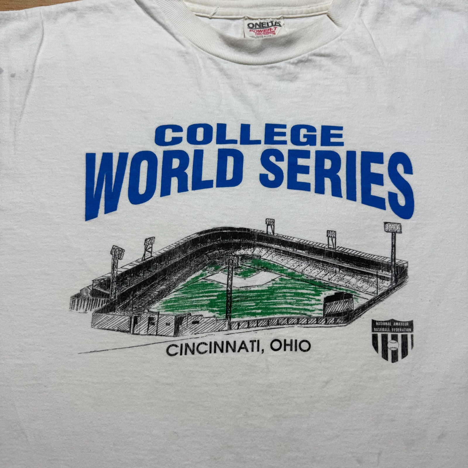 Vintage 90s NABF College World Series Cincinnati Ohio Baseball T-Shirt USA - XL gallery