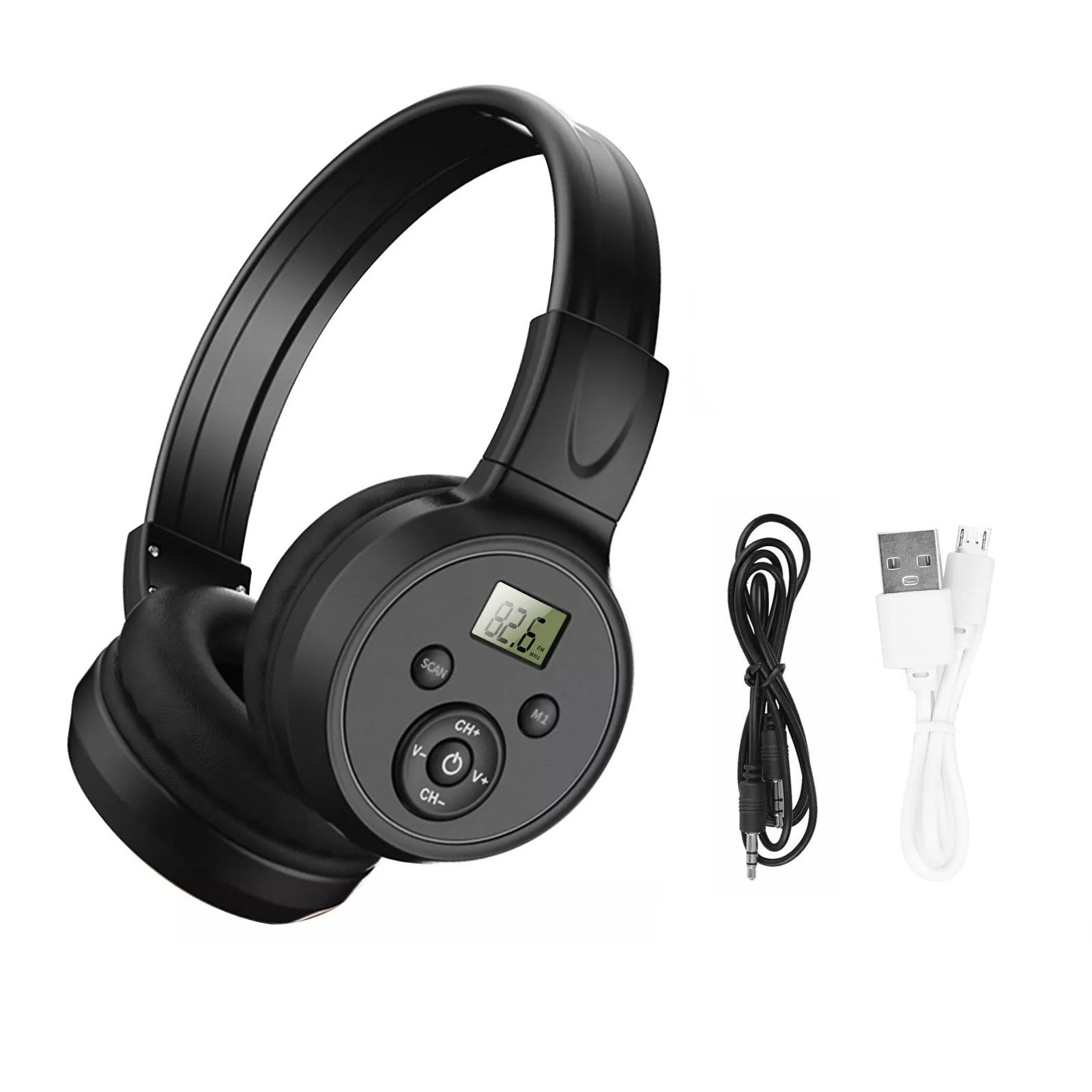 With 40mm 32Q 0.25W*2pcs Loudspeaker FM Digital Radio Receiver Headphone