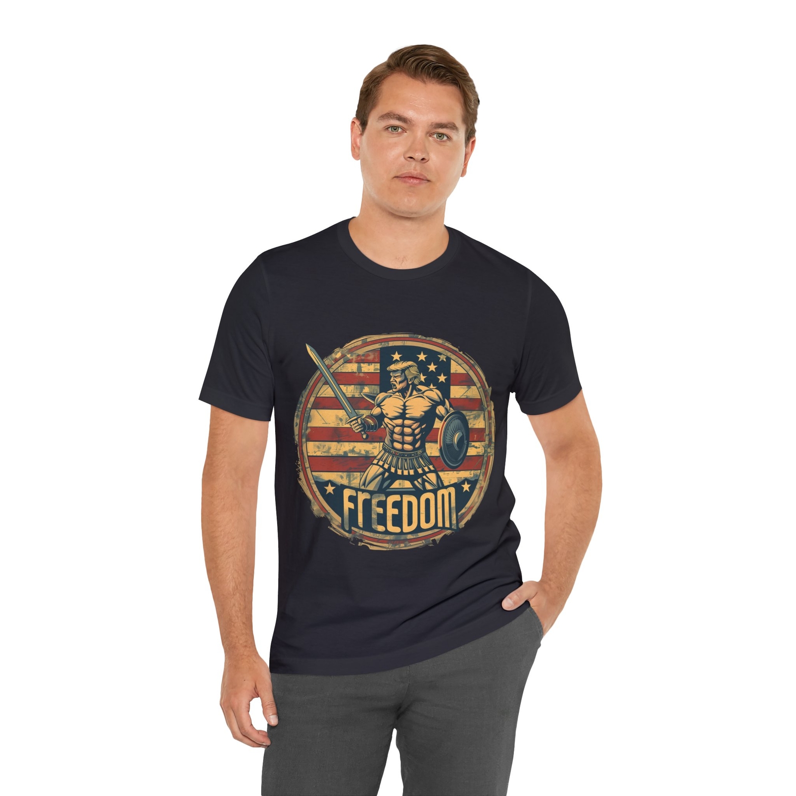American Gladiator Trump Badge V4 Unisex Jersey Short Sleeve Tee