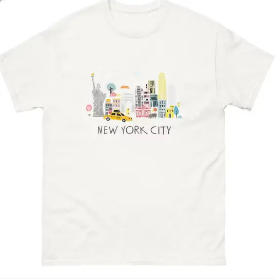 New York City Shirt, NYC Skyline Graphic Tourist Souvenir Tee