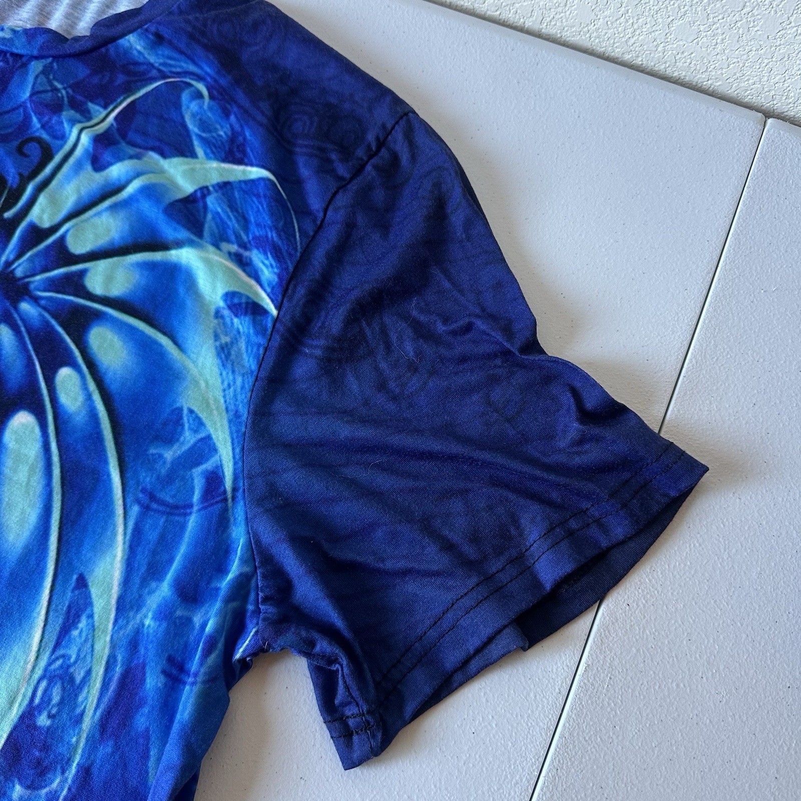 Blue Ice Dragon All Around Print 3D Poly SS T-Shirt Size 0XL Mystical Magic gallery
