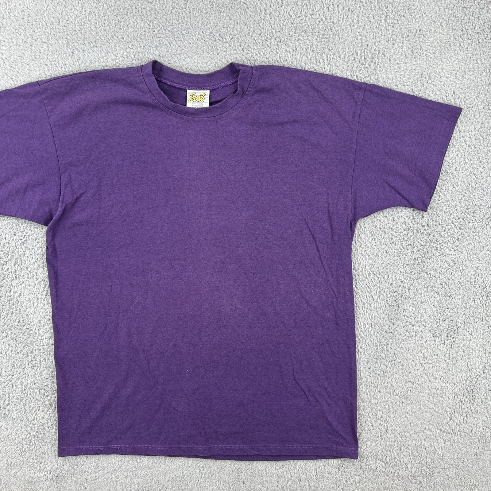 Vtg FAST Fashion Of California 90s XL One Size Fits All USA Made Purple T Shirt gallery
