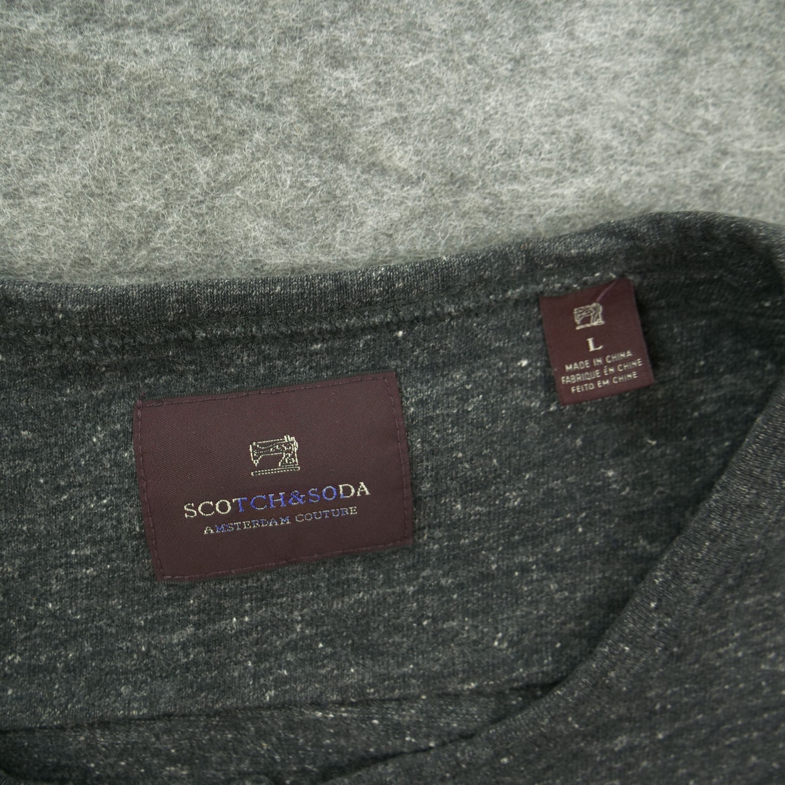 Scotch & Soda Sweatshirt Mens Large Gray Henley Button Logo Long Sleeve gallery