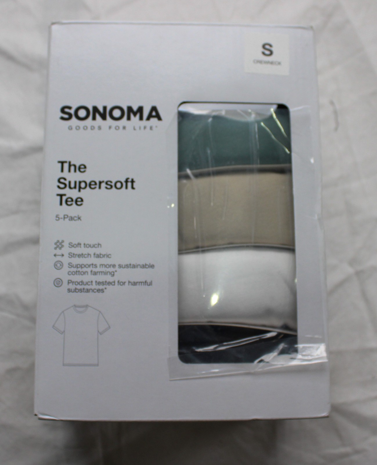 Sonoma Goods For Life Men’s Supersoft 5-Pack Crewneck Tees WR4 Multicolor Small