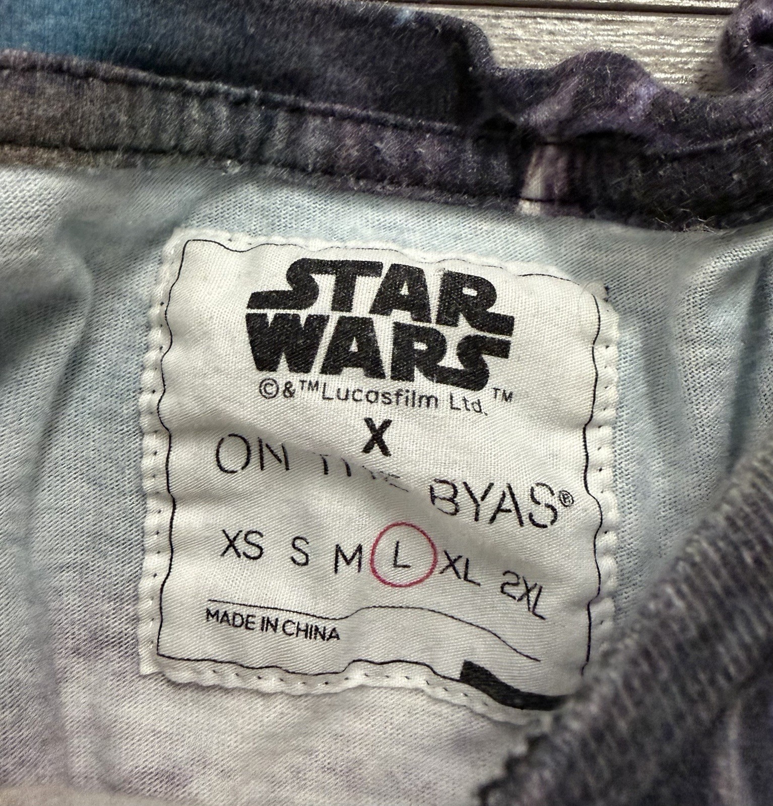 Star Wars x On the Byas Shirt Mens Large All Over AOP Death Star X Wing Falcon gallery