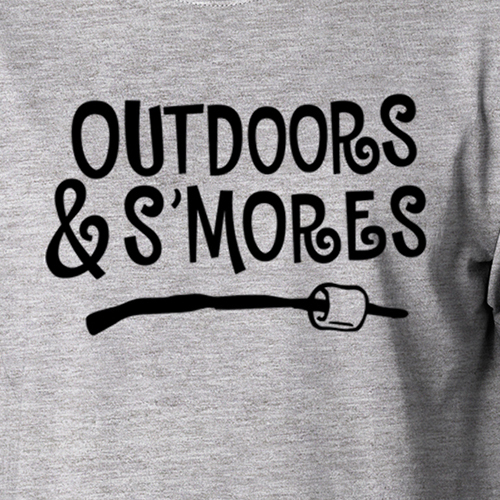 OUTDOORS & SMORES camping hiking tent campfire lifestyle relax vacation T-Shirt gallery