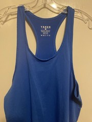 Yaker Men’s Workout Tank Top Cotton Royal Blue Small Fitness Racerback NWOT