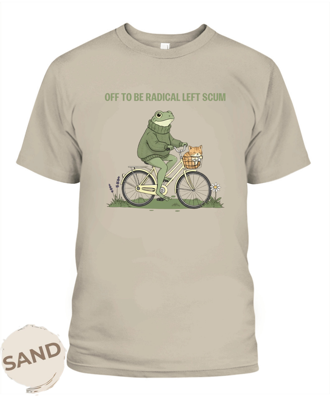 Off To Be Radical Left Scum tshirt, Frog and Cat In Bicycle Resistance shirt, An gallery