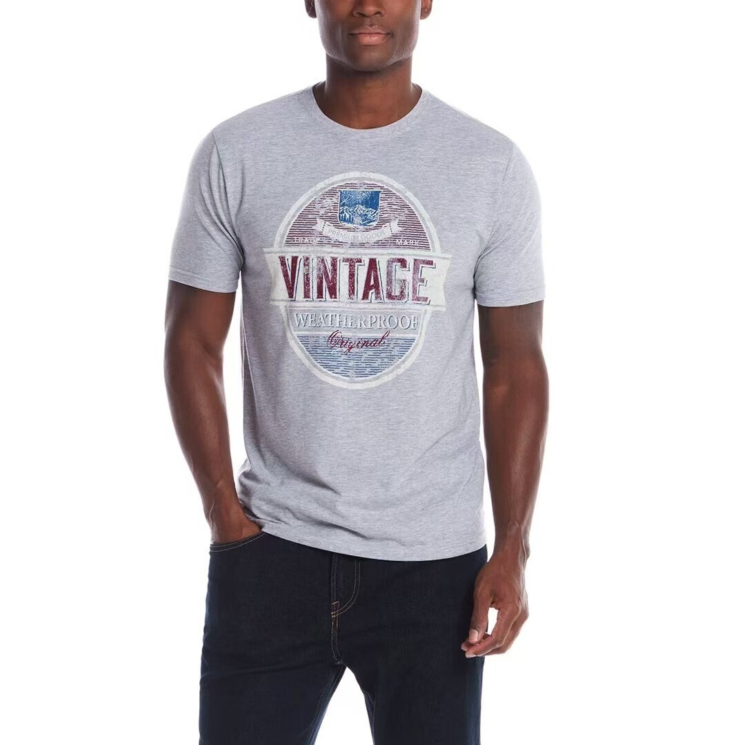Weatherproof Vintage Graphic Tee Gray Heathered Size XL Distressed Crew Neck gallery