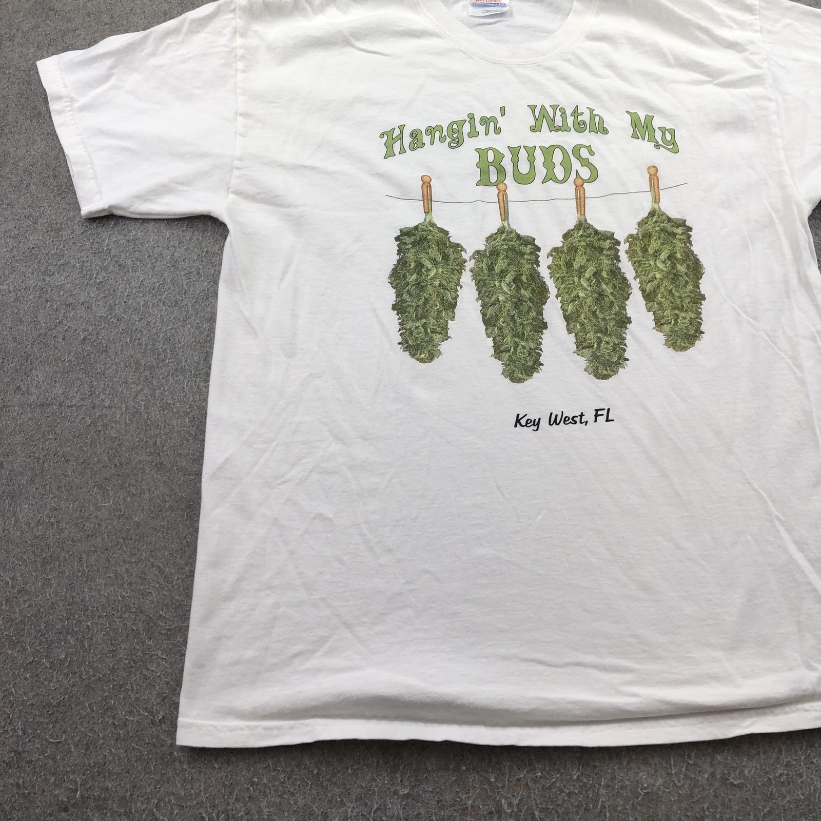 Vintage Weed Shirt Mens Large White Hanes Key West Hangin With My Buds Graphic gallery