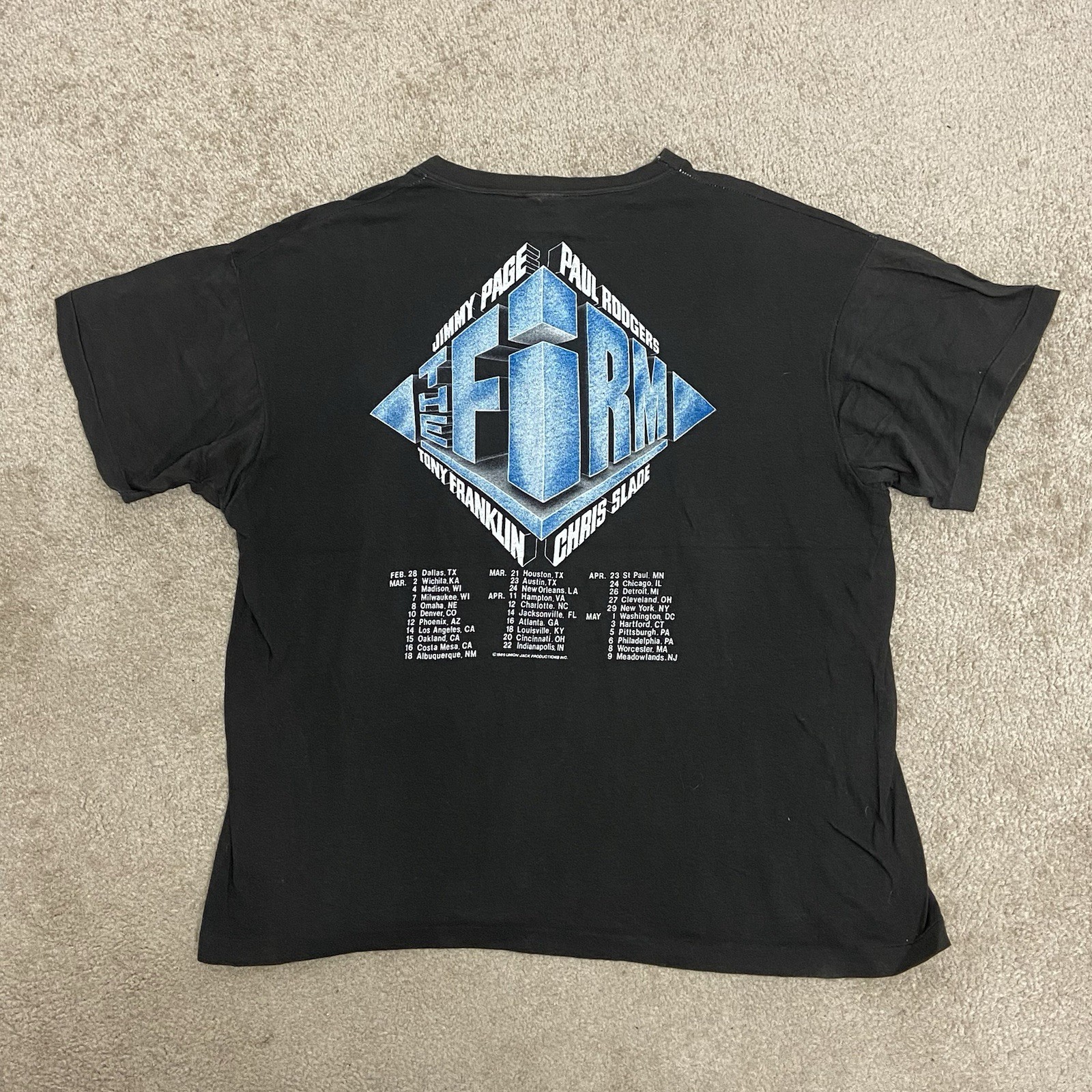 80s Jimmy Page T Shirt Medium 1985 The Firm Tour Rock Band Single Stitch Vintage gallery