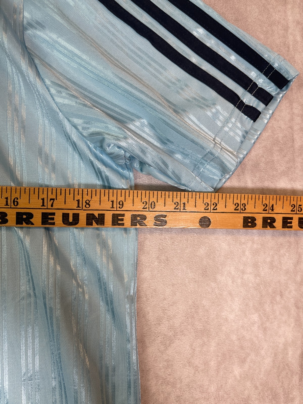 Adidas Originals Oasis Jacquard Jersey Mens Medium Blue Striped Soccer Shirt NWT gallery
