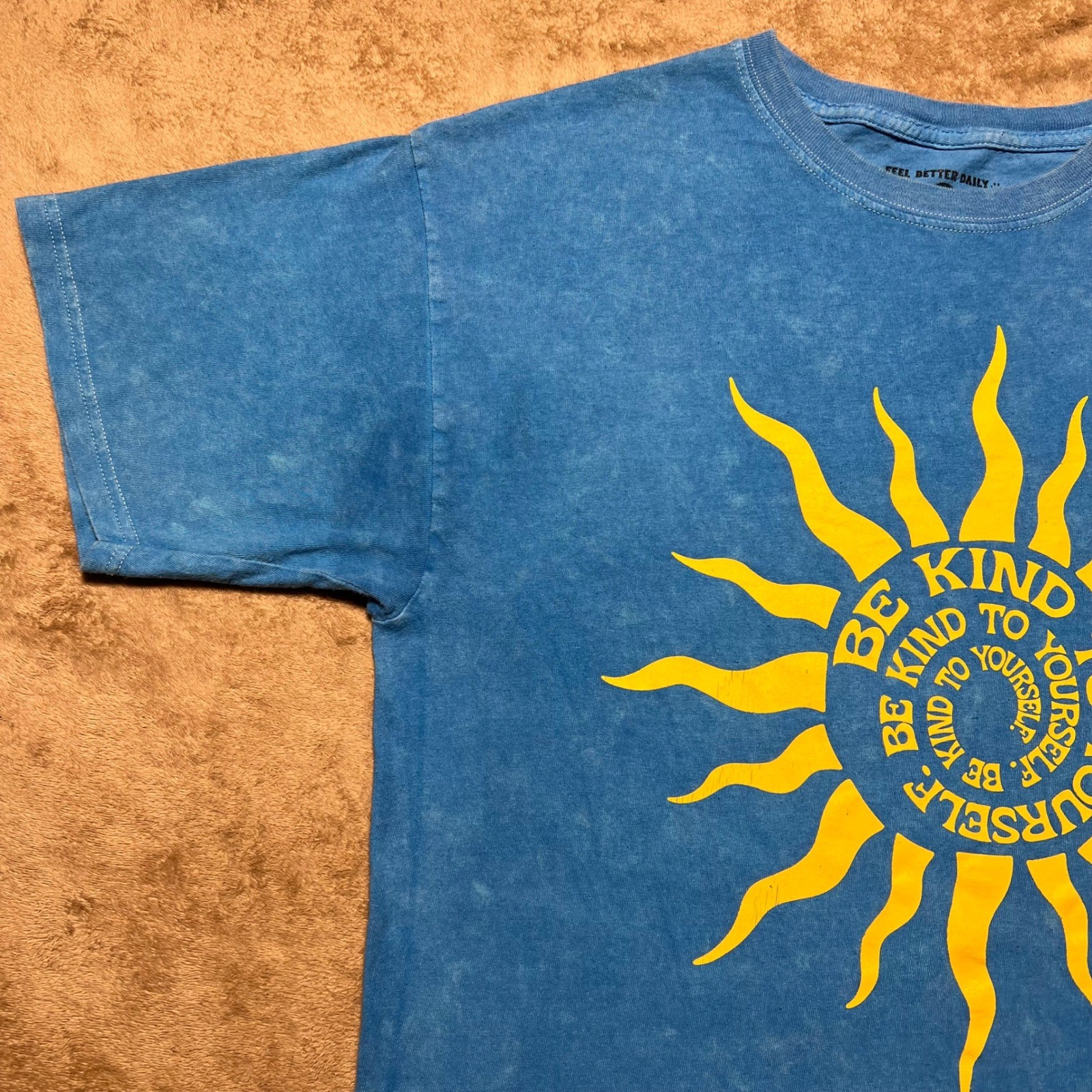 Feel Better Daily Mens Blue Mineral Wash Be Kind To Yourself Sun Graphic Large gallery