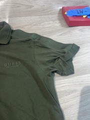 GUESS Logo Striped Trim Black Jersey Cotton Men’s Crew Neck T-Shirt S No Tag