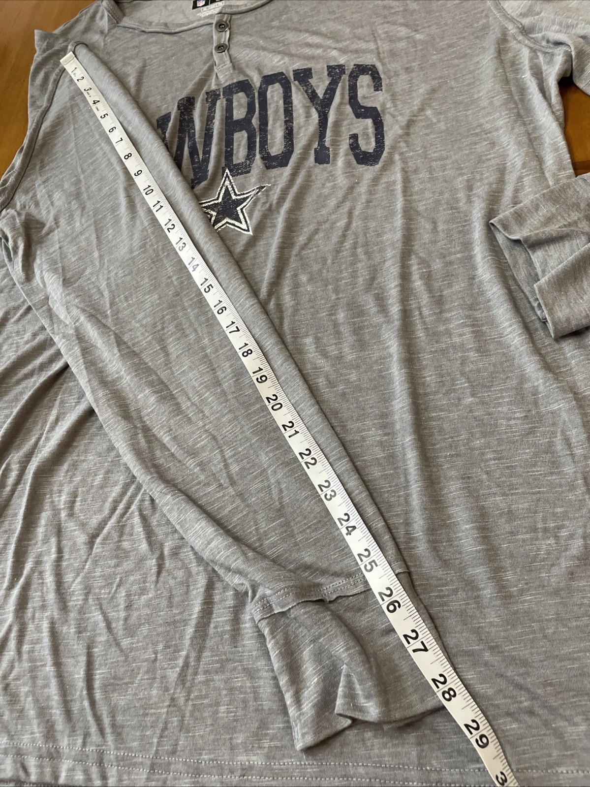 NFL Dallas Cowboys Team Apparel Mens XXL Lightweight Gray L/S Henley Shirt NEW gallery