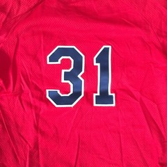 VTG 80s Wilson Baseball Jersey Majestics #31 Red Mesh L USA Nylon