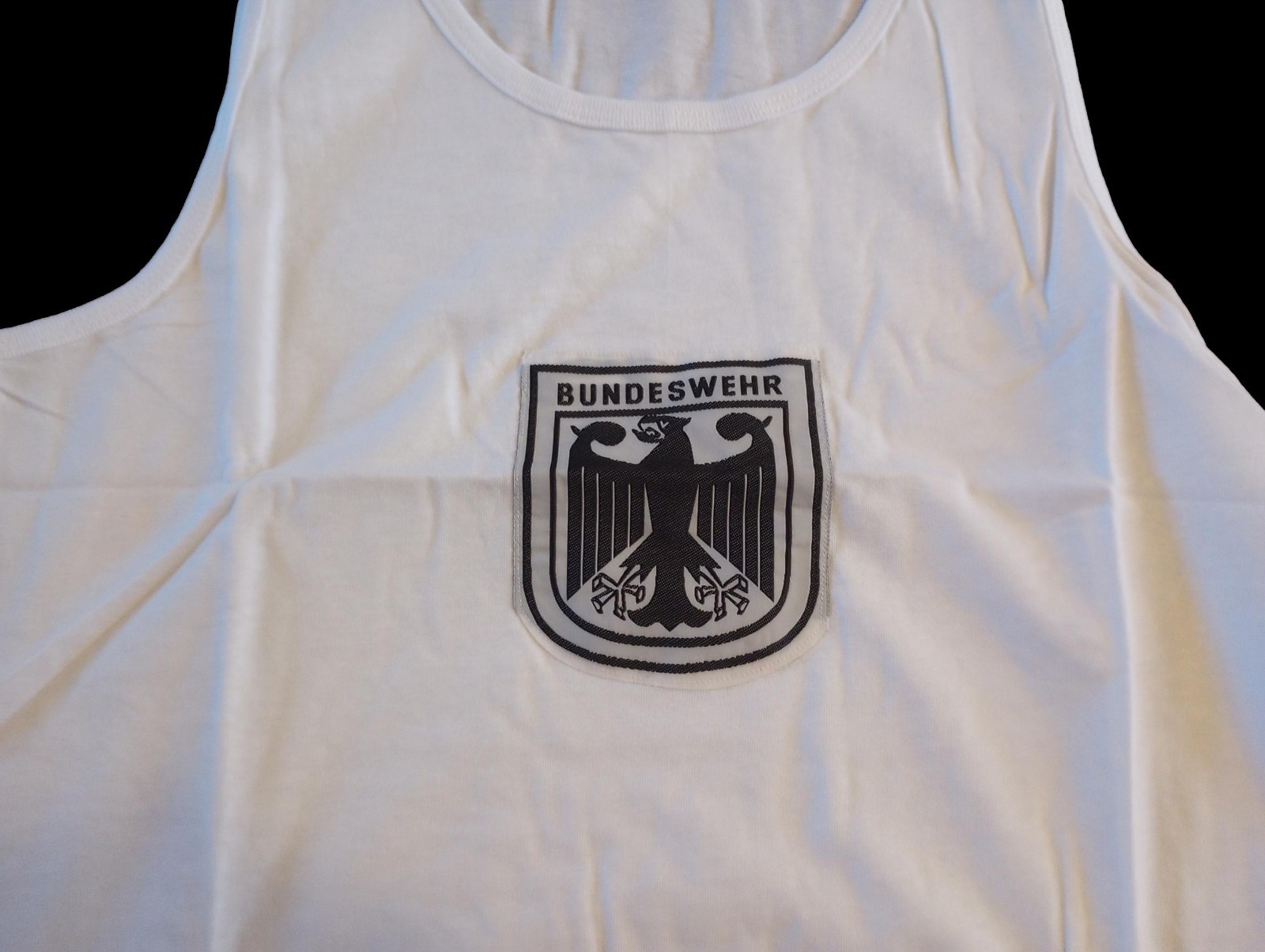 GERMAN MILITARY TANK TOP SHIRT BUNDESWEHR WHITE COTTON PHYSICAL TRAINING P.T.U gallery