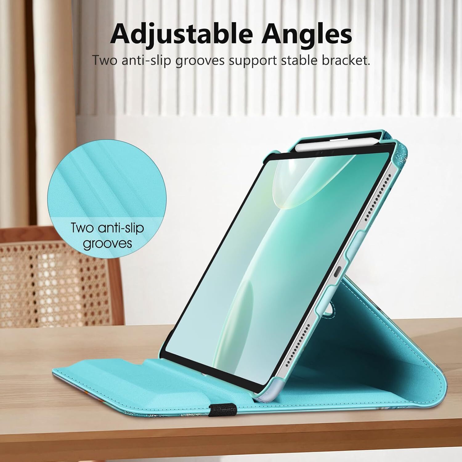 Rotating Case for iPad Pro 13-inch (M4) 2024 with Pencil Holder  Stand Cover