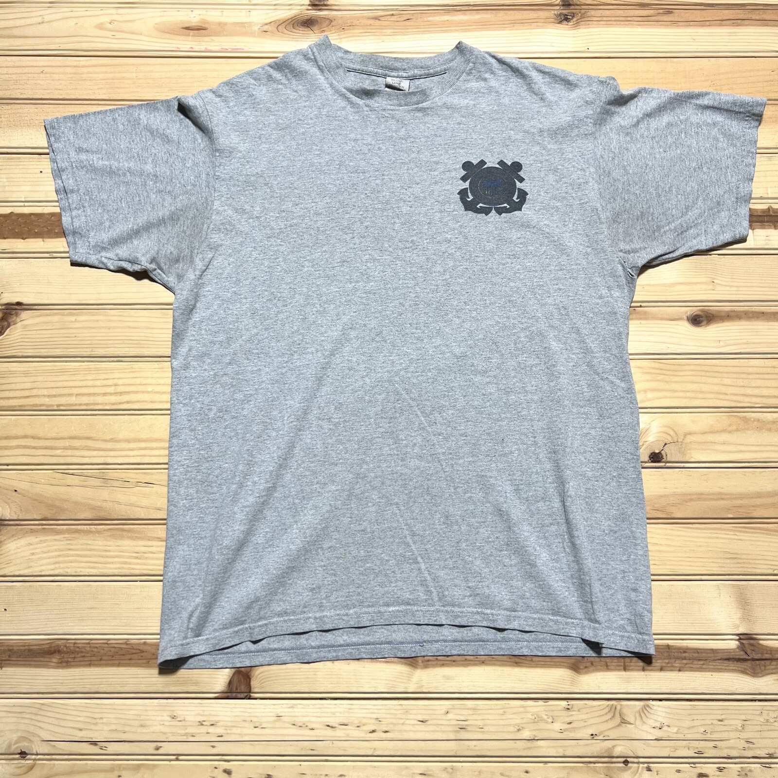 Vintage Coast Guard Spell Out Double Sided Gray Shirt Size Large gallery