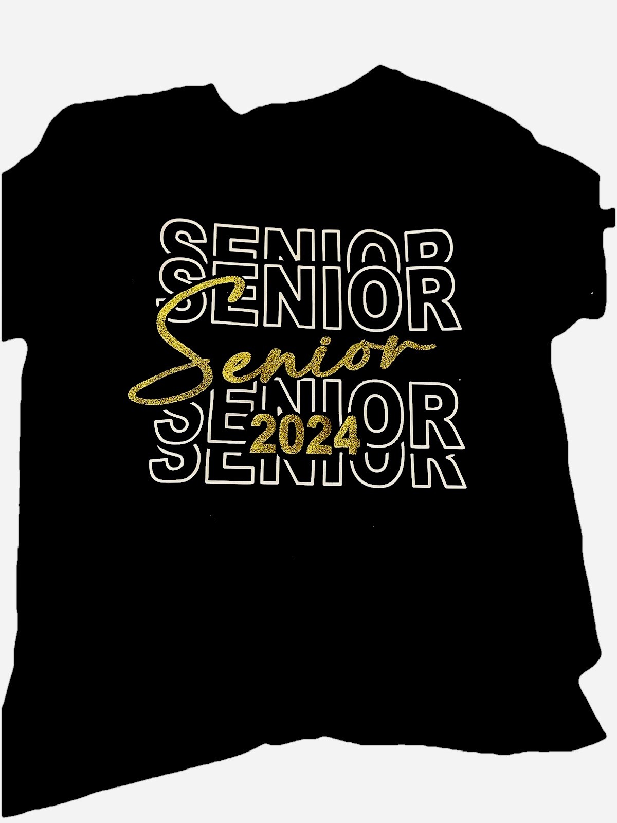 Mens Black School "Senior 202x" Graphic Print T-Shirt Regular Fit-customizable gallery