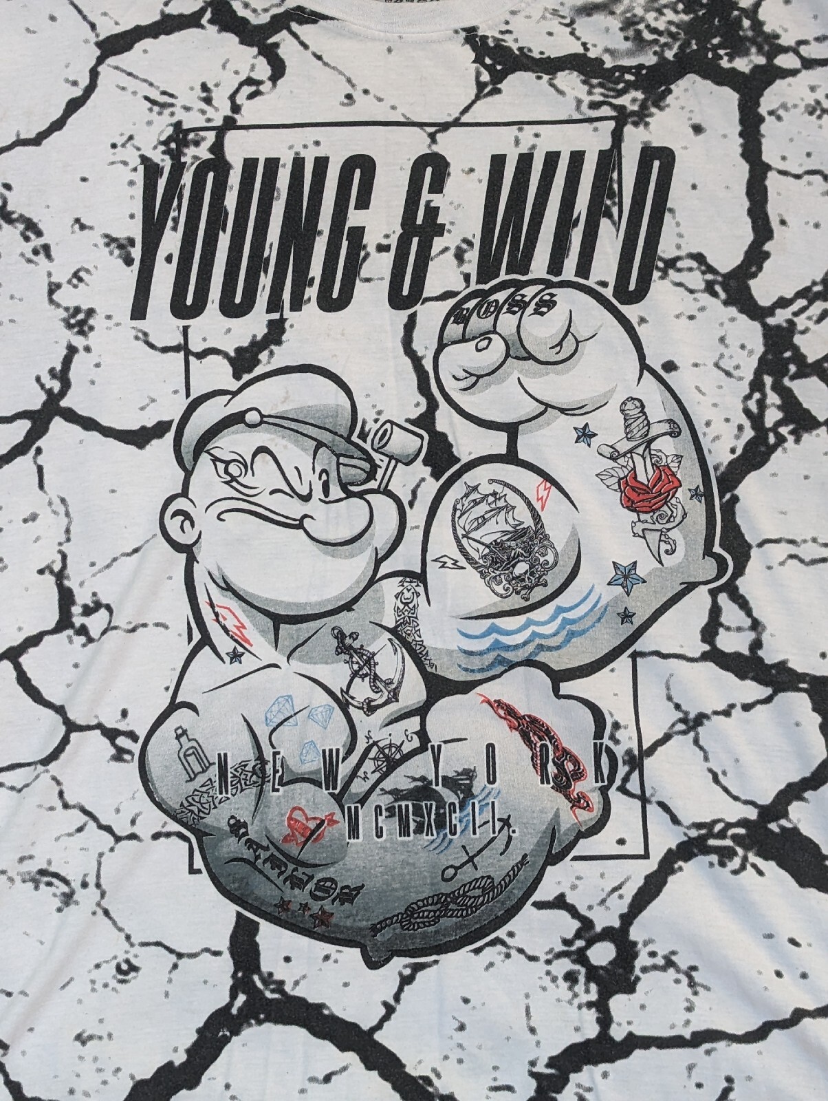 Popeye – Young & Wild T Shirt – AOP – Size 2XL