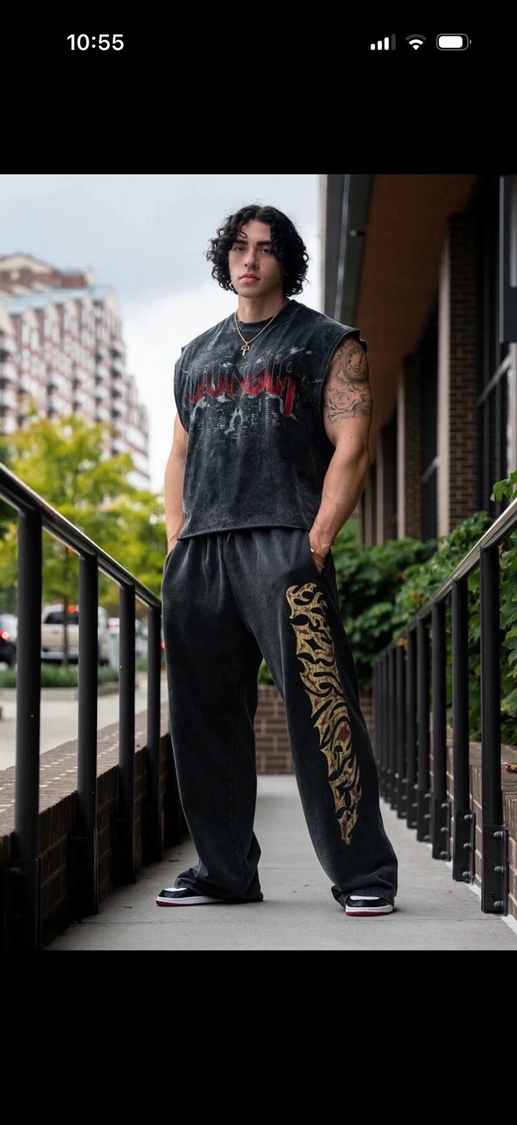 Youngla Men’s 3046 Dark Knight Tank Black Wash Small gallery