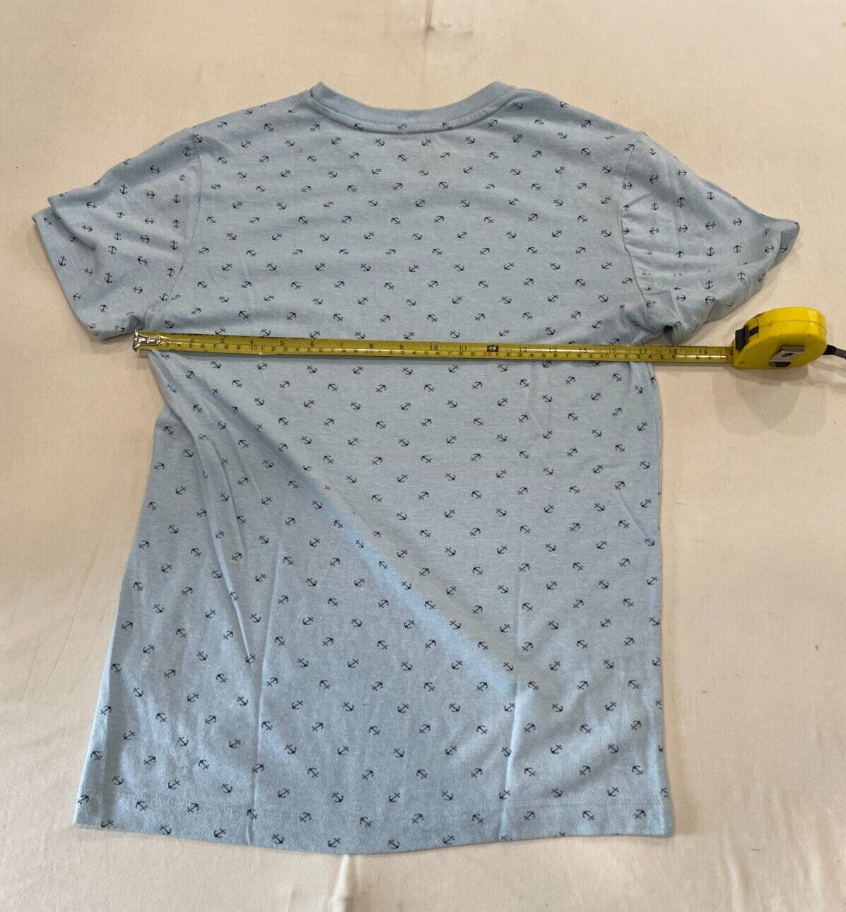 Blue Express Pattern V-Neck Short Sleeve T-shirt Size S gallery