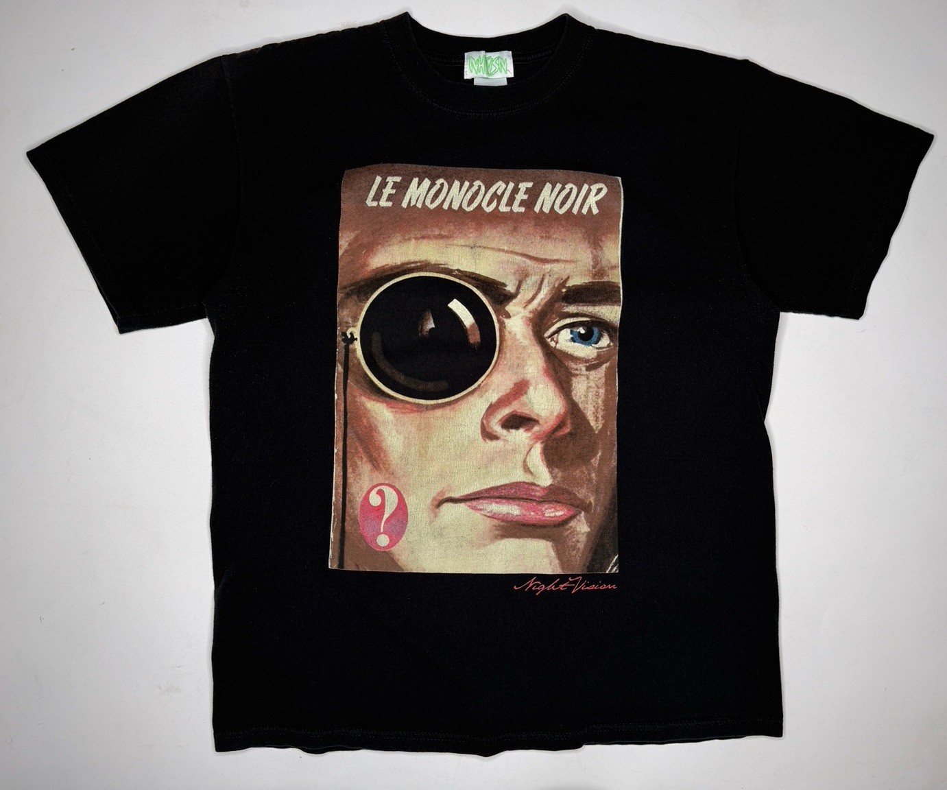 Vintage NHTVSN Le Monocle Noir The Black Monocle 2008 Jeff Hamada Art T-Shirt L