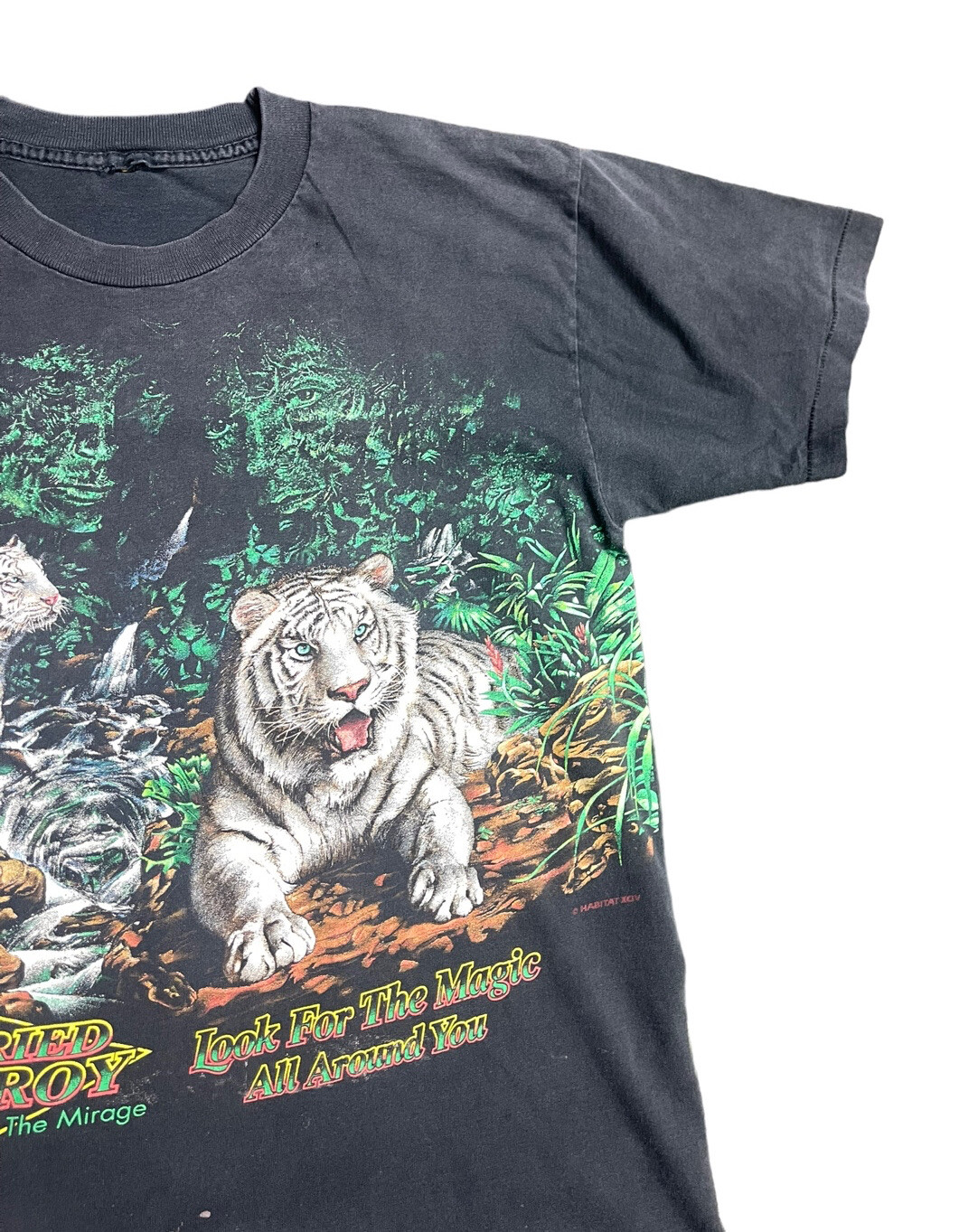 Vintage Siegfried Roy Tiger All over Print Nature Animal T Shirt 20”x25” USA gallery