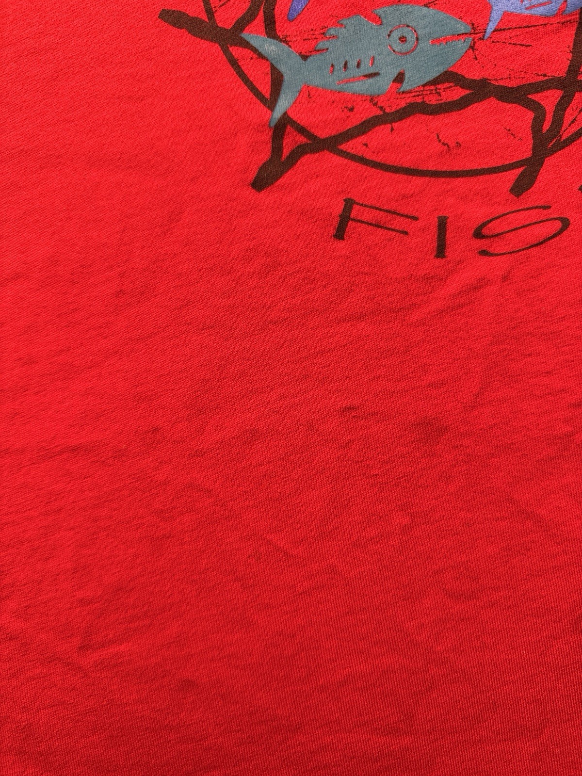 Vintage 90s Graphic Fishing T-Shirt XL “Blue Fish” Surf Beach Coastal Fun Tees gallery