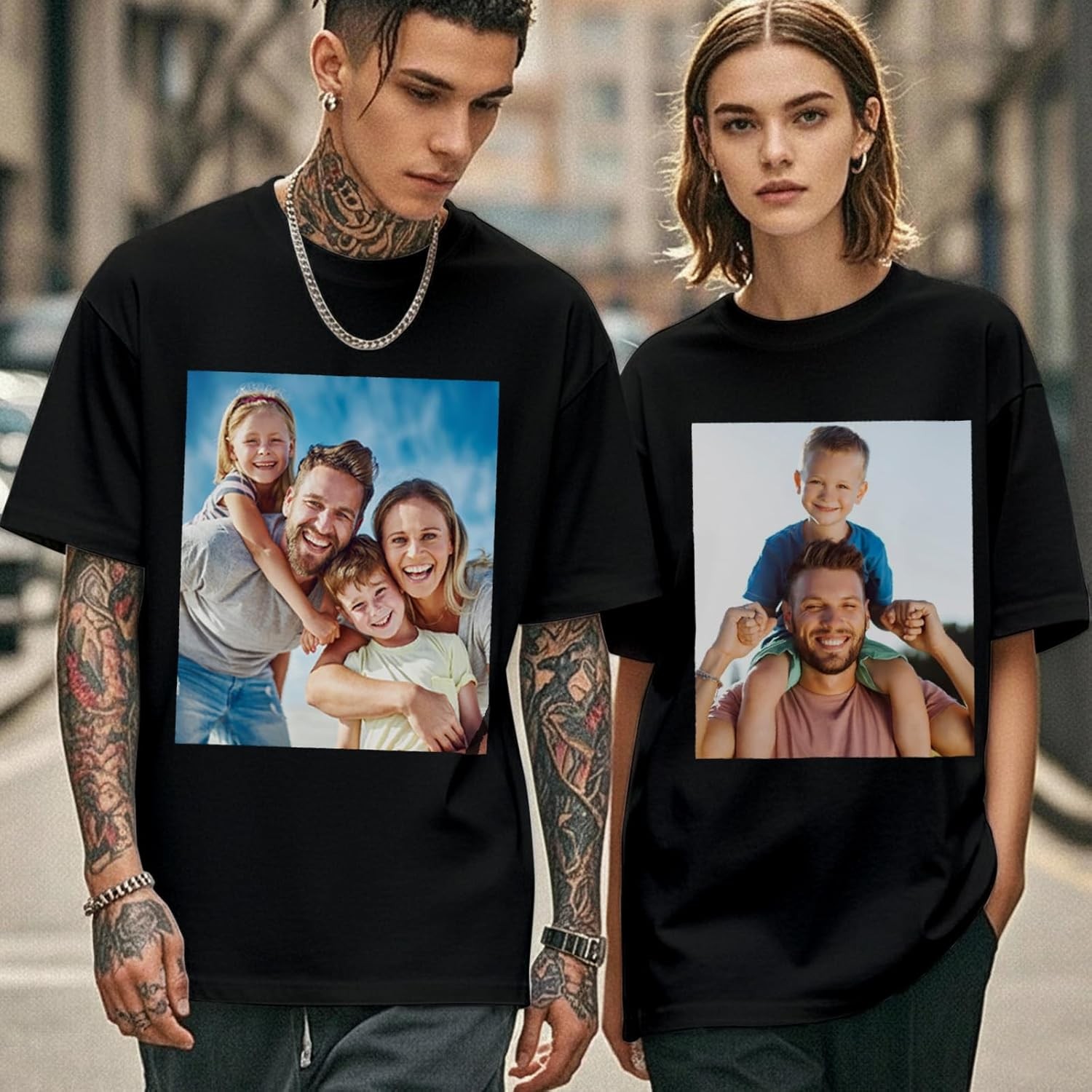 Custom T-Shirt Personalized Unisex Front & Back Print Your Photo Logo Design gallery