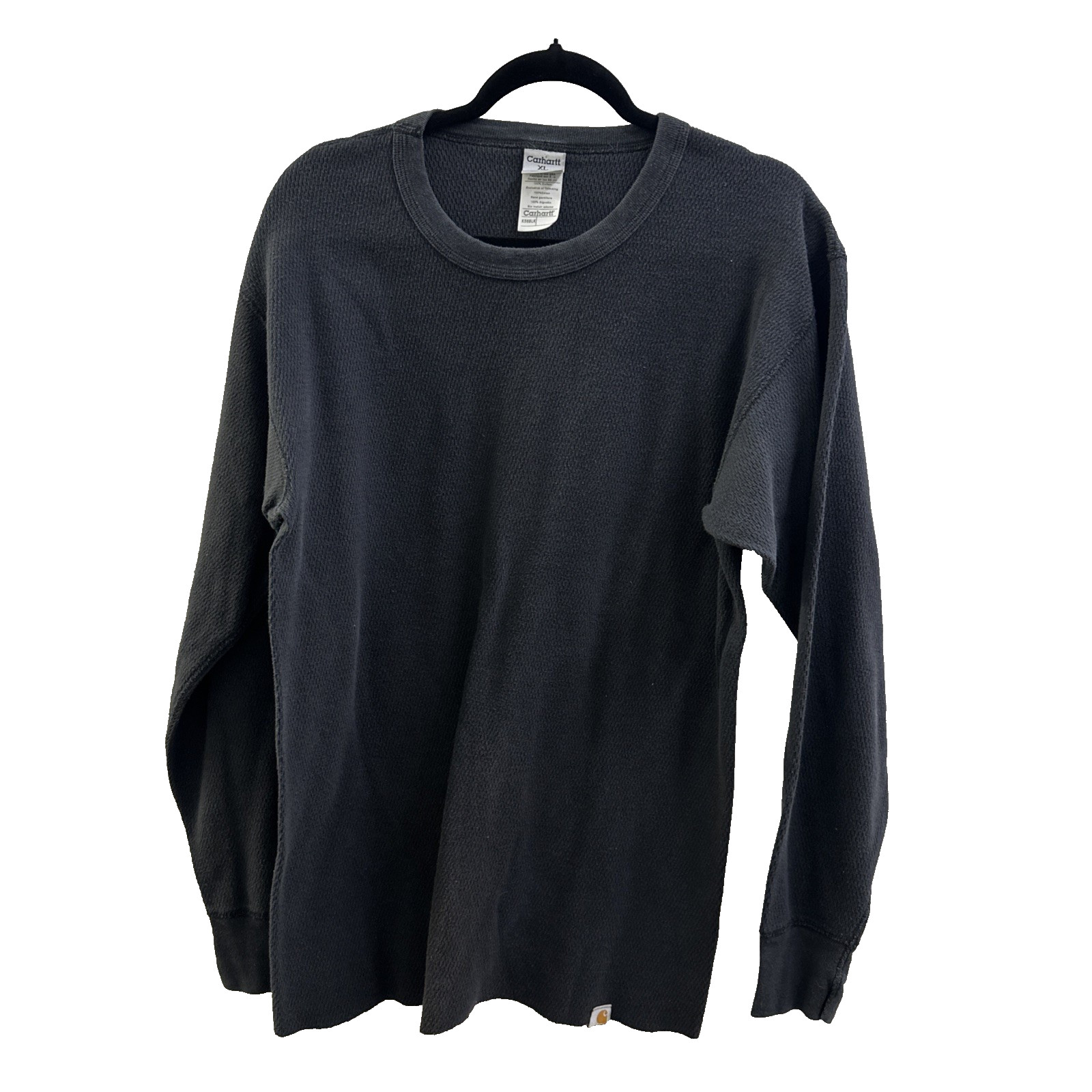 Carhartt K56 Black Waffle Knit Thermal Shirt Men’s XL USA Made