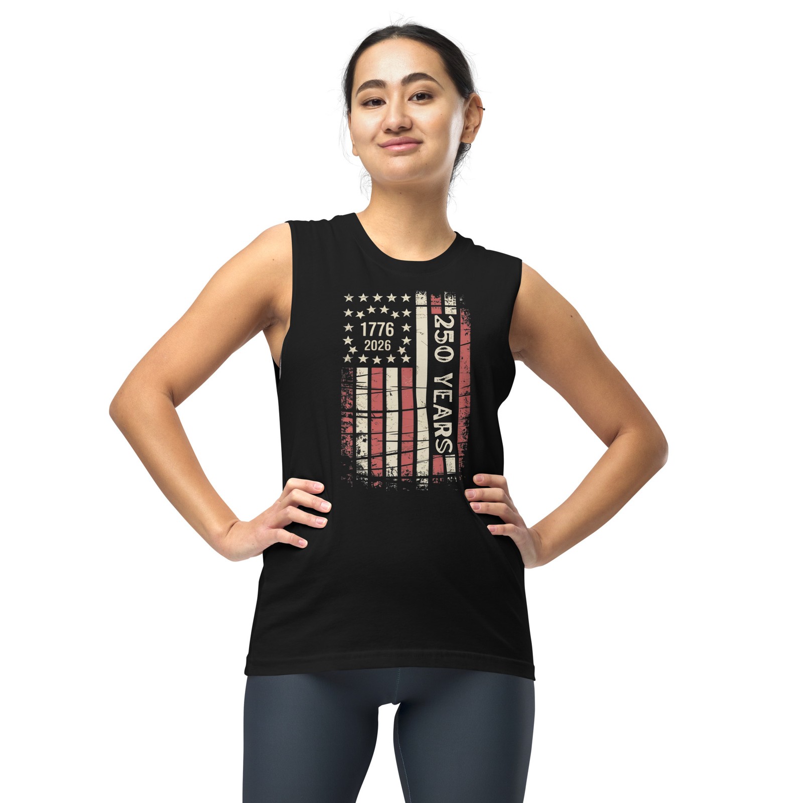 America's 250th Birthday Distressed Flag Design Unisex Muscle Shirt gallery