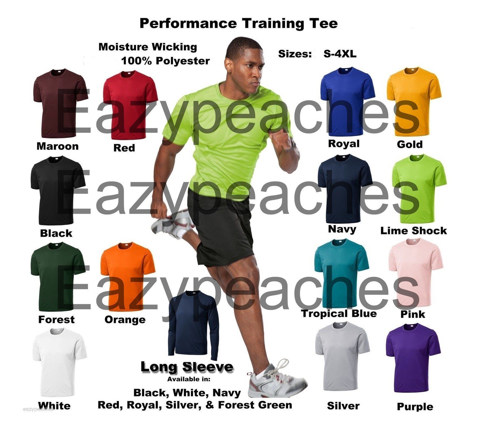 Men's A4 NEW Dri-fit Workout Running Cooling Athletic T-SHIRTS S-3XL 4XL N3142 gallery