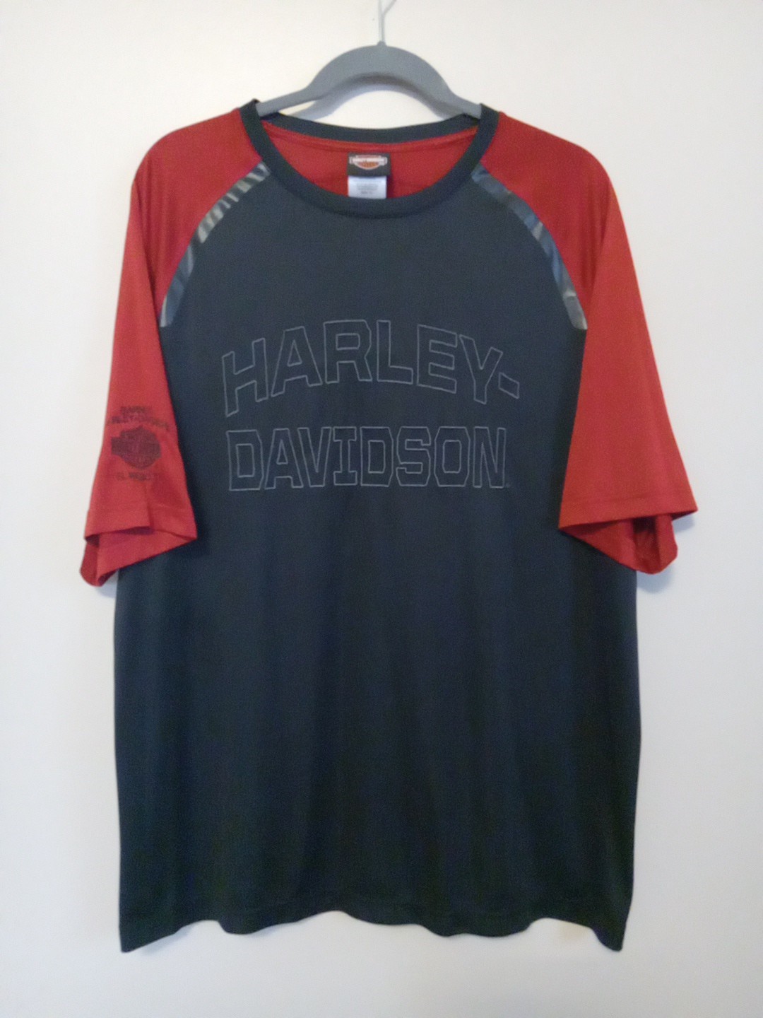 harley davidson Barnett El Paso Black Red colorblock Shortsleeve Jersey Size Xl gallery
