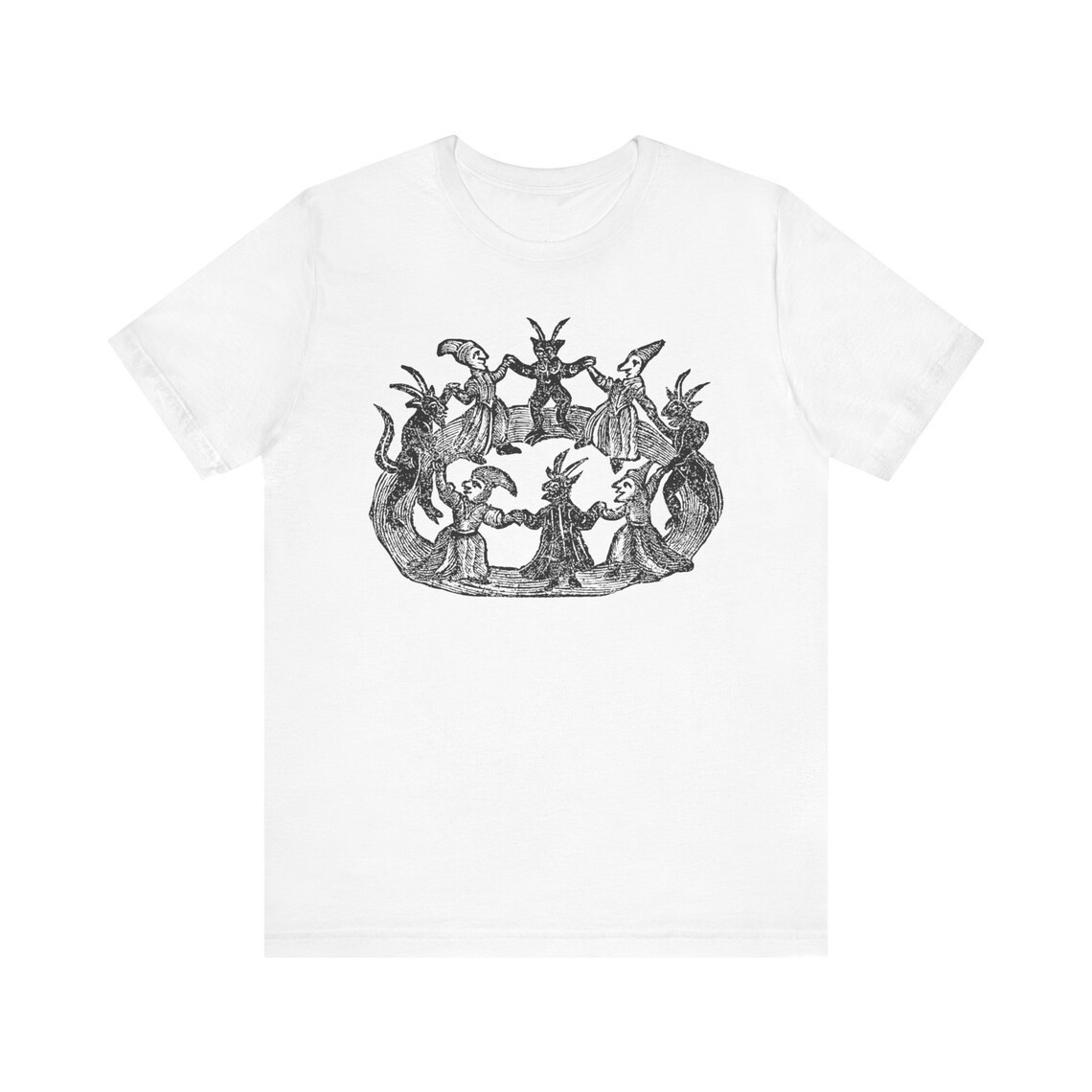 Witches and Wizards II, Vintage Woodcut Shirt, Occult Art T-shirt, Unisex tee gallery