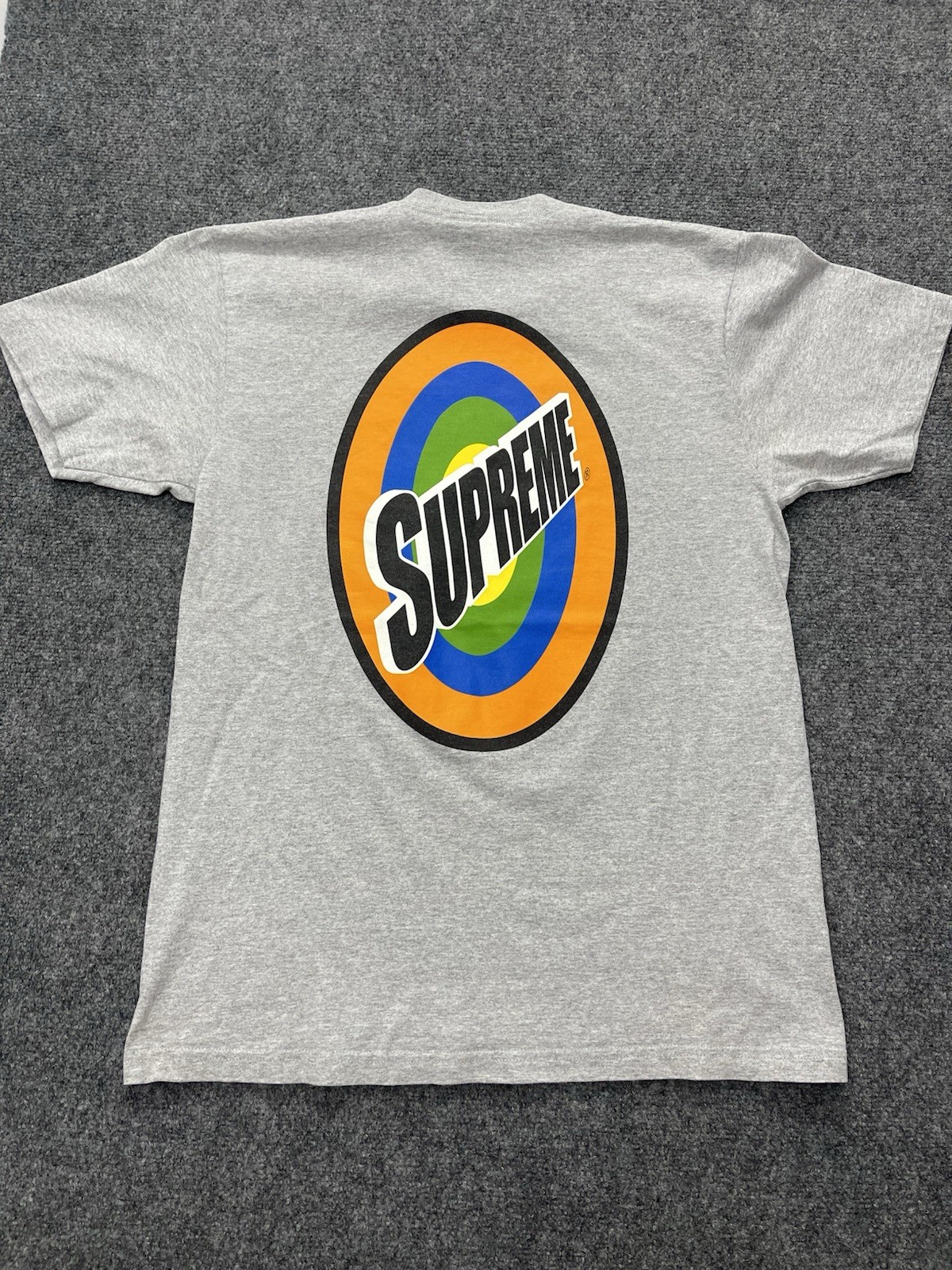 Authentic Supreme SS16 Spin Logo Grey T-Shirt Mens Size Large Tide Laundry Rip gallery