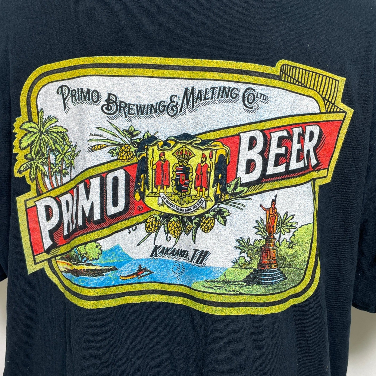 Hawaii Primo Beer Brewing Malting Co Blue UPF 30+ T-Shirt Men's LARGE NWT gallery