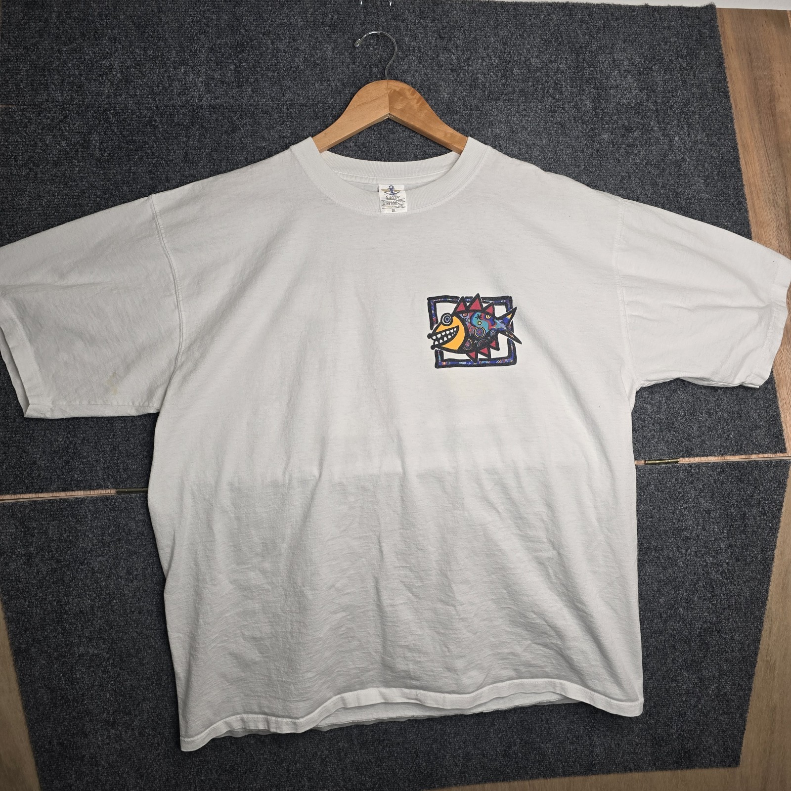 Anchor Cozumel Men’s XL White T Shirt Fish Design