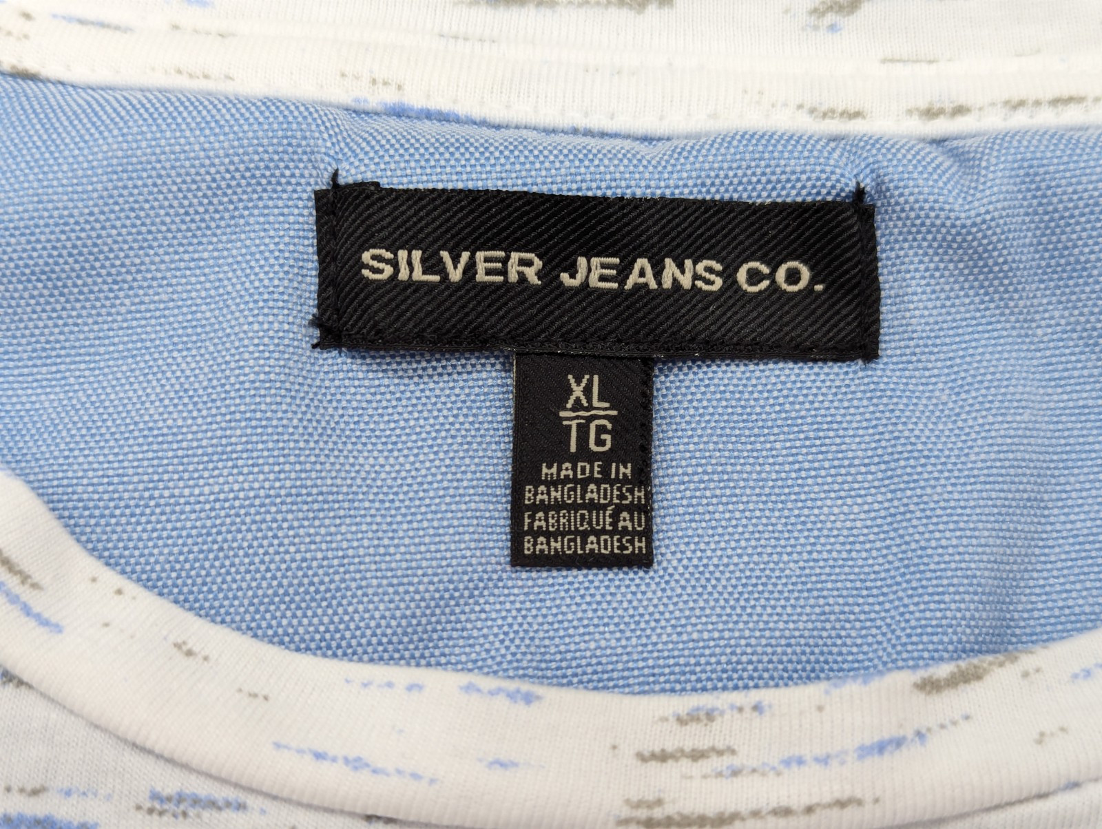 Silver Jeans Co Mens White & Blue Casual Short Sleeve Tshirt Size XL gallery