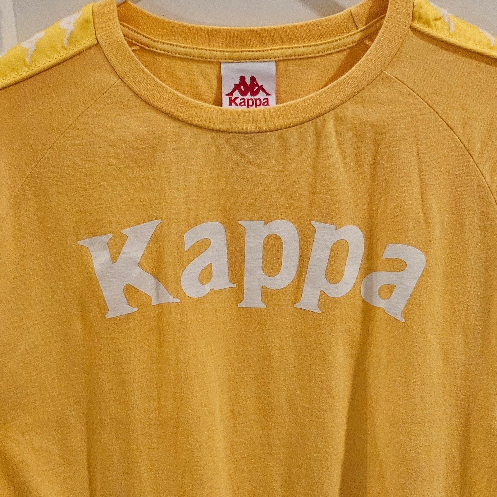 Kappa 222 Banda Balima Short-Sleeve T-Shirt - Yellow & White - Size XXL Slim-Fit gallery