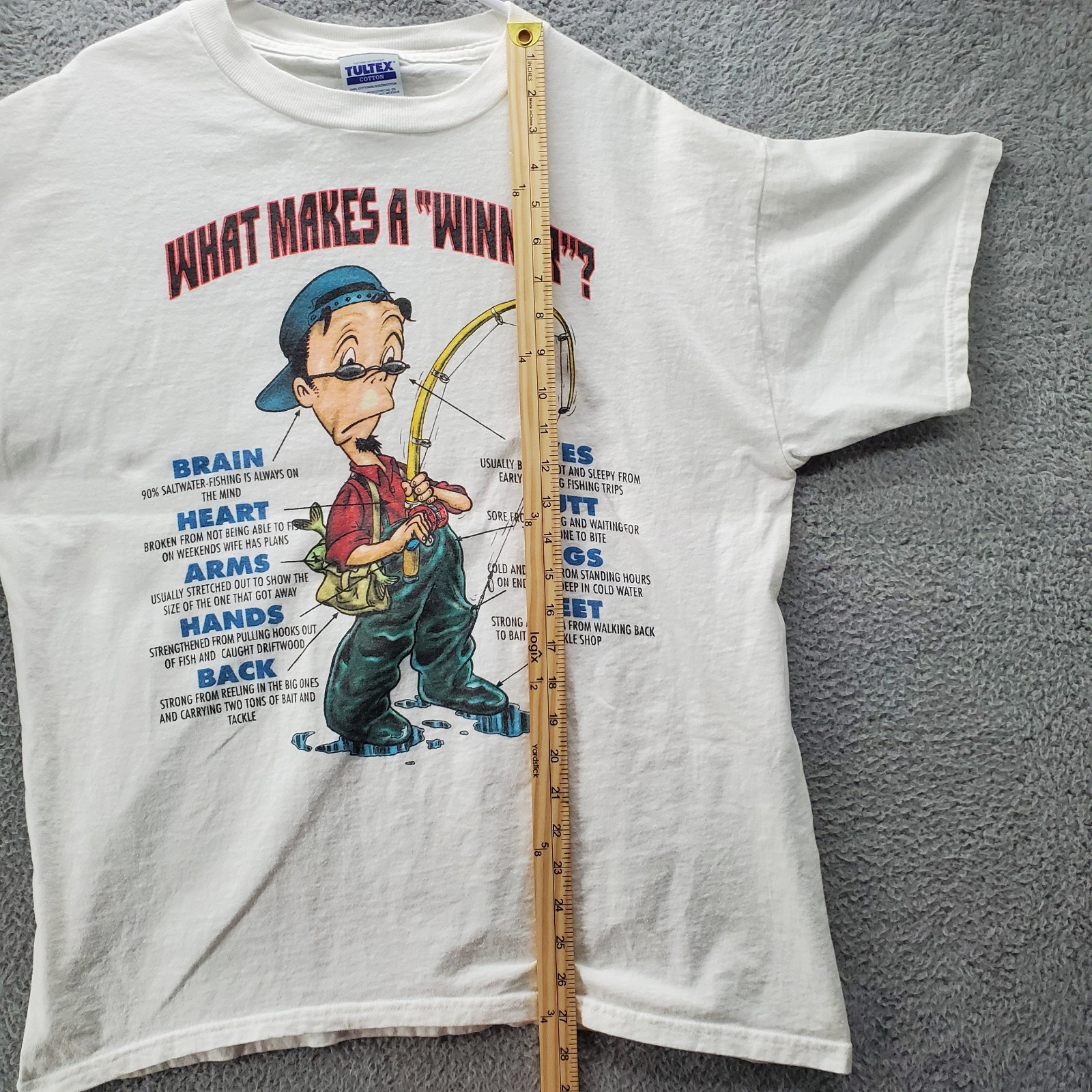 Vintage What Makes A Winner Fishing T Shirt Mens Large Funny Humor Tultex gallery