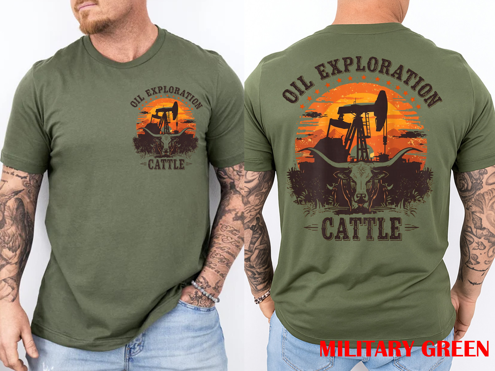 CTT Oil Exploration & Cattle Company Texas T-Shirt | Front & Back Print gallery
