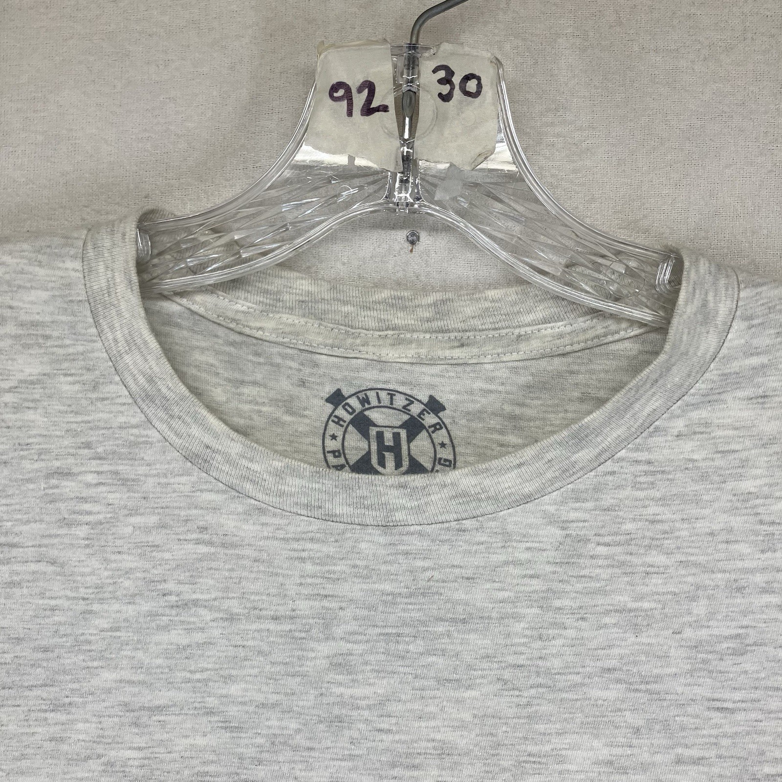 Mens Howitzer Gray T-Shirt Large American Patriot Thin Lightweight Heather Gray gallery