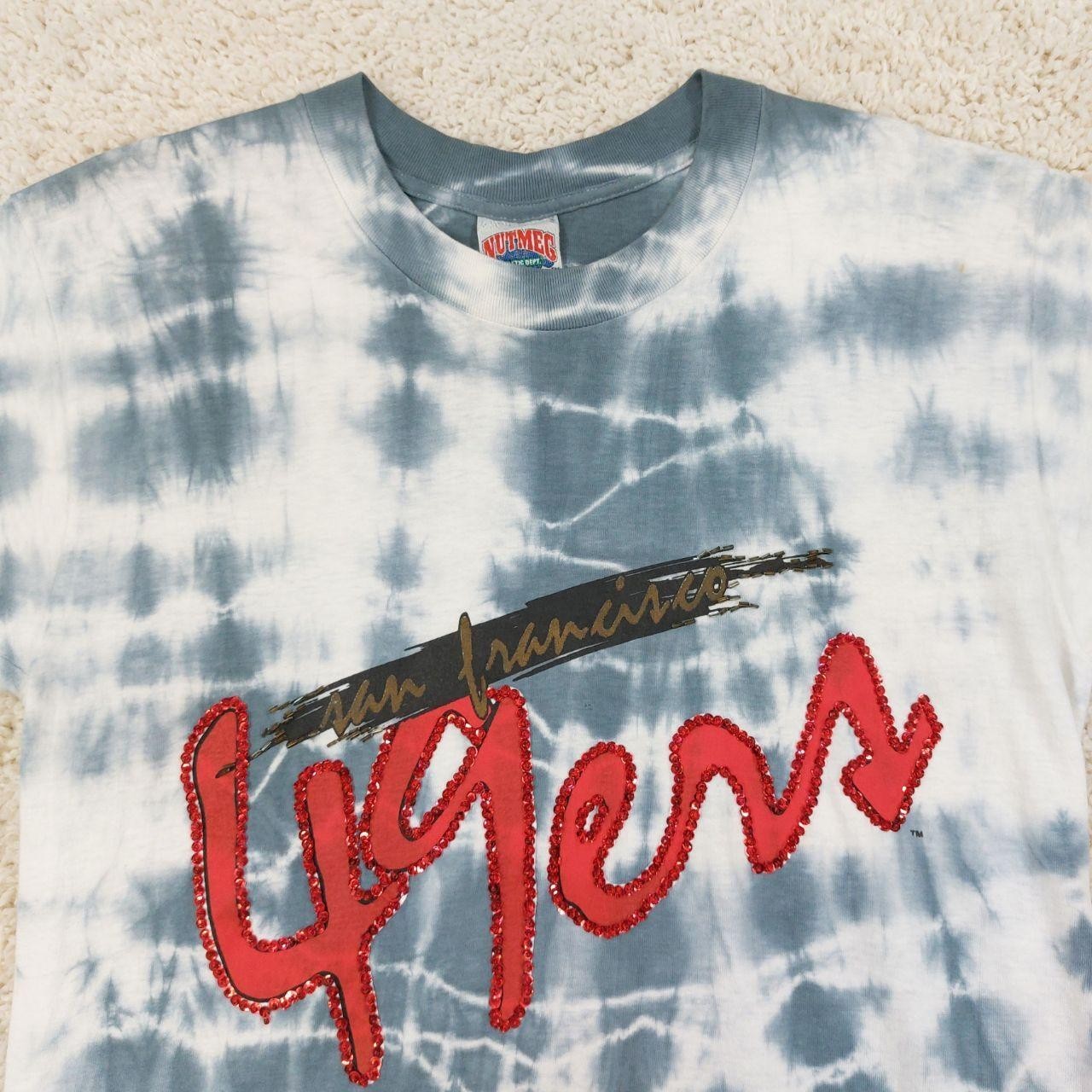 Vintage 90s San Francisco 49ers x NutmegT-Shirt Large, Beaded Bedazzled Tie-Dye gallery