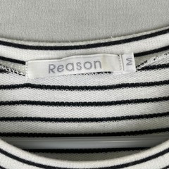 Reason Clothing Men Striped S/S Textured T-Shirt Black White Curved Hem M Casual