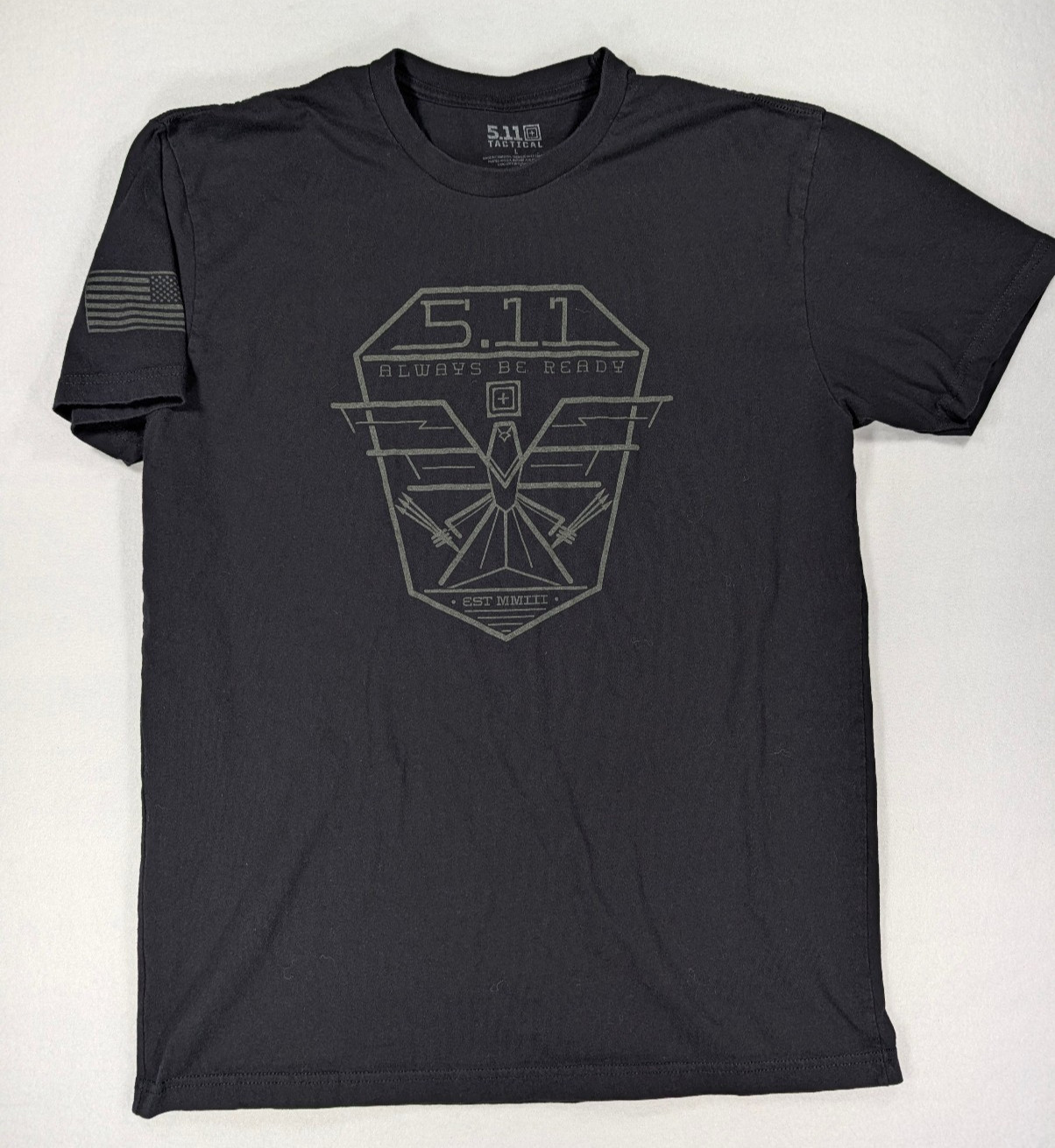 5.11 Tactical T Shirt Mens Large Black Graphic Short Sleeve 100% Cotton gallery